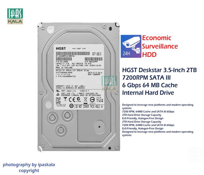 هارد دیسک اینترنال هیتاچی 2ترابایت مدل HGST