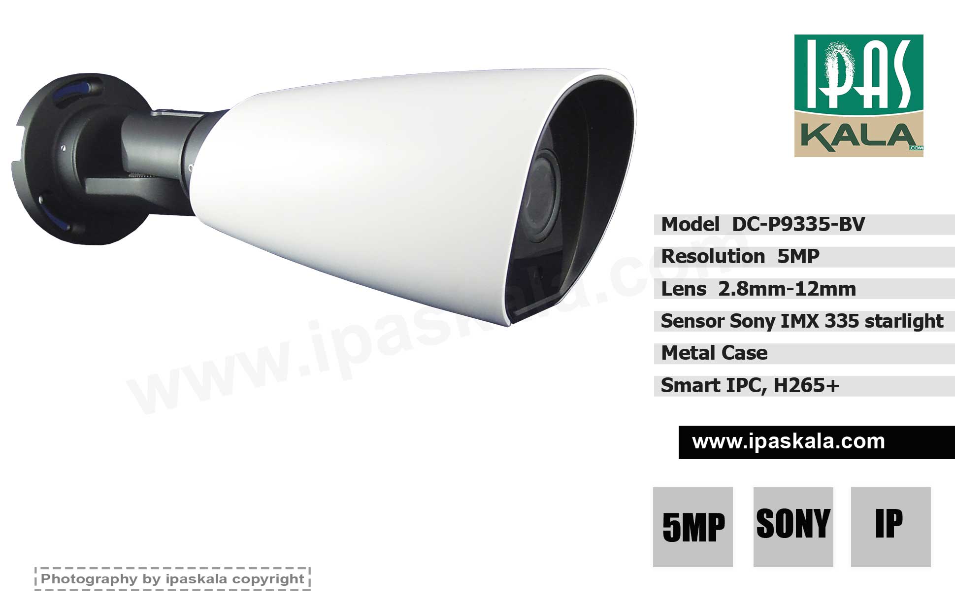 دوربین مداربسته IP - بولت 5مگا پیکسل- مدل DC_P9335_BV