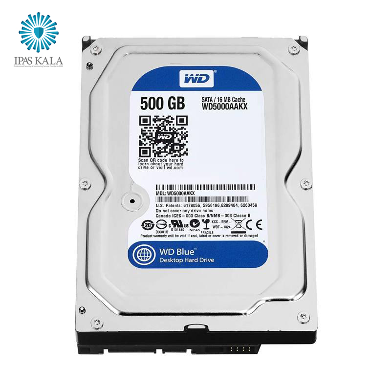 هارد دیسک اینترنال ظرفیت 500 گیگابایت وسترن دیجیتال مدل WD BLUE WD5000AAKX