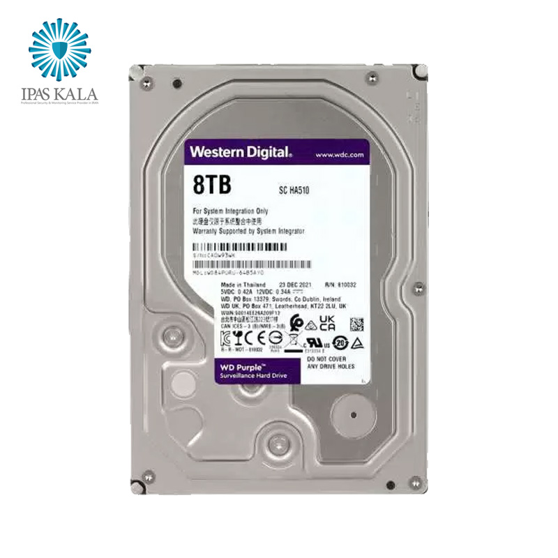 هارددیسک اینترنال وسترن دیجیتال مدل Purple WD84puru ظرفیت 8 ترابایت گارانتی پارس ارتباط
