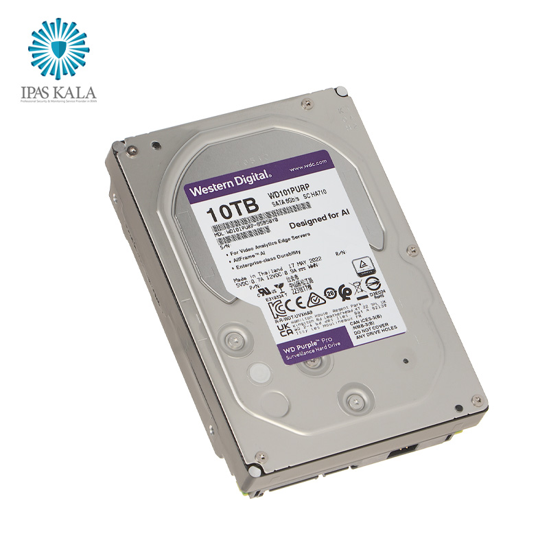 هارددیسک اینترنال وسترن دیجیتال مدل Purple WD101puru ظرفیت 10 ترابایت گارانتی حامی