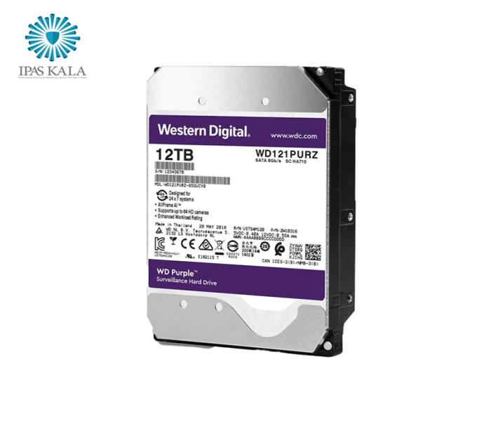 هارددیسک اینترنال وسترن دیجیتال مدل Purple WD121purz ظرفیت 12 ترابایت گارانتی وگا سرویس wega service